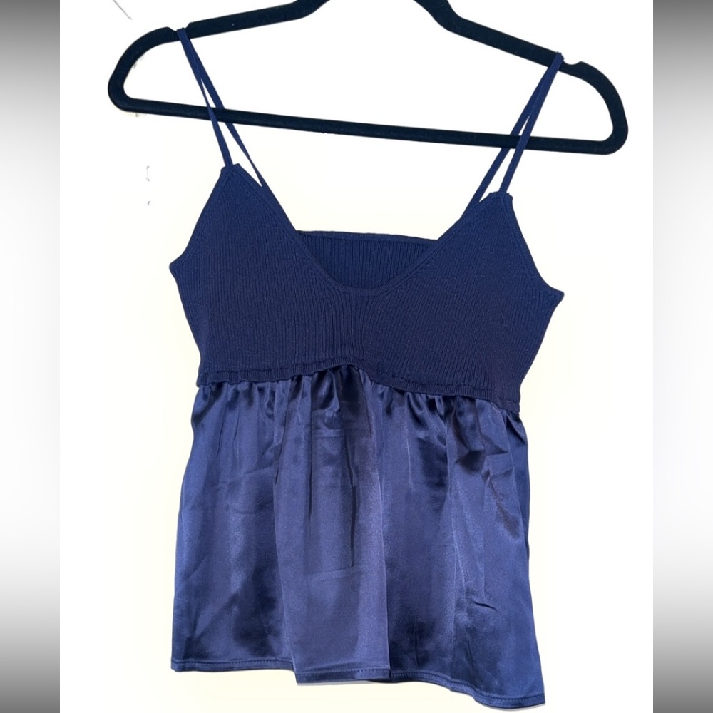 Peplum navy top